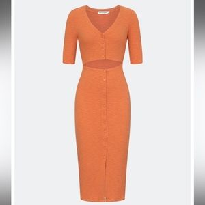 AVEC LES FILLES cutout midi dress